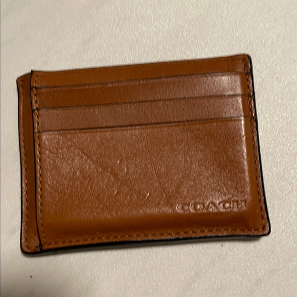 Coach leather card wallet